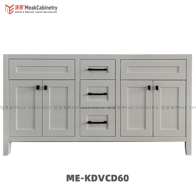 MEAKCABINETRY 60 inch solid wood baked paint  Free Standing Double basin Basin Vanity  high-end bathroom cabinet VCD60 disassembly structure
