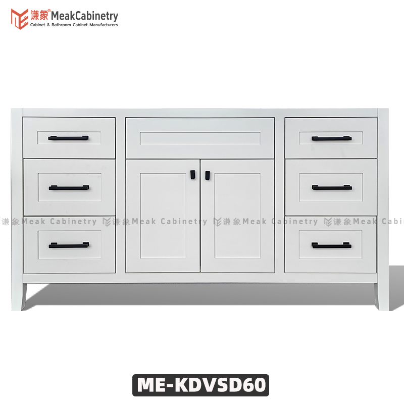 MEAKCABINETRY 60 inch high-end solid wood baked paint bathroom cabinet Free Standing Single Basin Vanity   VSD60 disassembly structure