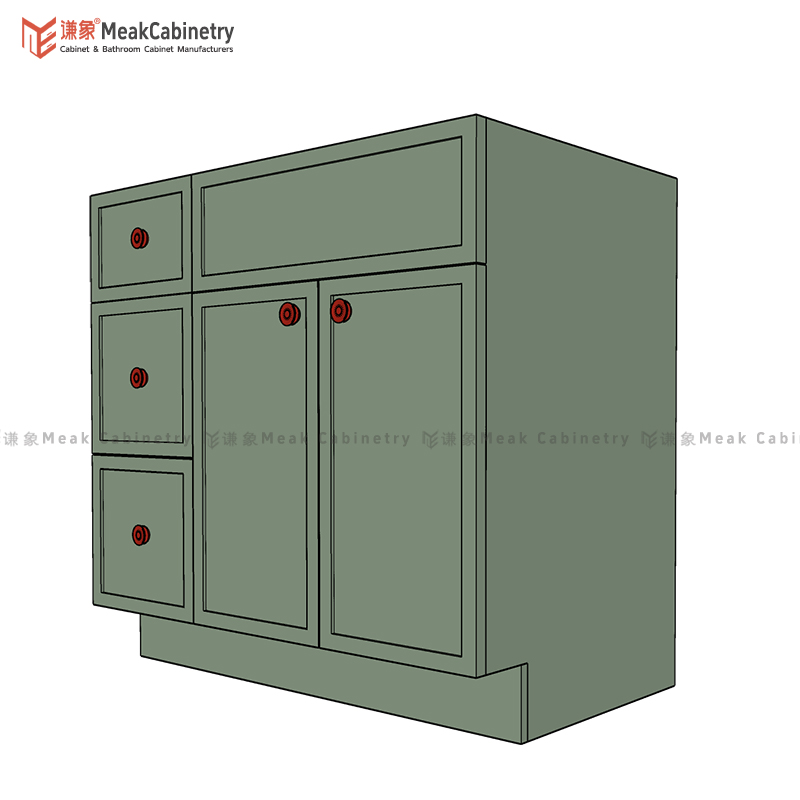 MEAKCABINETRY 36''Slim shaker Single Basin Bathroom Vanity Free Standing high-end  baked paint bathroom cabinet SSVSD36L