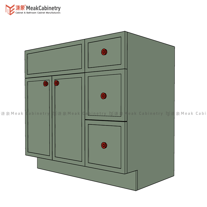 MEAKCABINETRY 36''Slim shaker Single Basin Bathroom Vanity Free Standing high-end  baked paint bathroom cabinet SSVSD36R