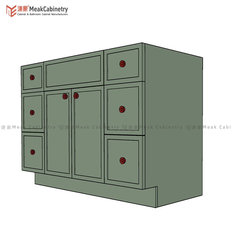 MEAKCABINETRY 48''Slim shaker Single Basin Bathroom Vanity Free Standing high-end  baked paint bathroom cabinet SSVSD48
