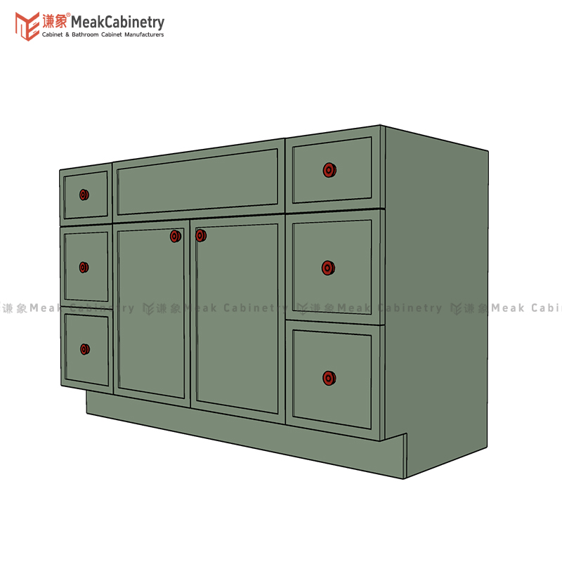 MEAKCABINETRY 54''Slim shaker Single Basin Bathroom Vanity Free Standing high-end  baked paint bathroom cabinet SSVSD54