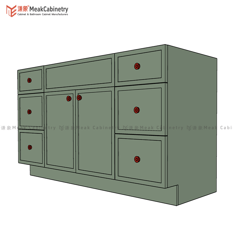 MEAKCABINETRY 60''Slim shaker Single Basin Bathroom Vanity Free Standing high-end  baked paint bathroom cabinet SSVSD60