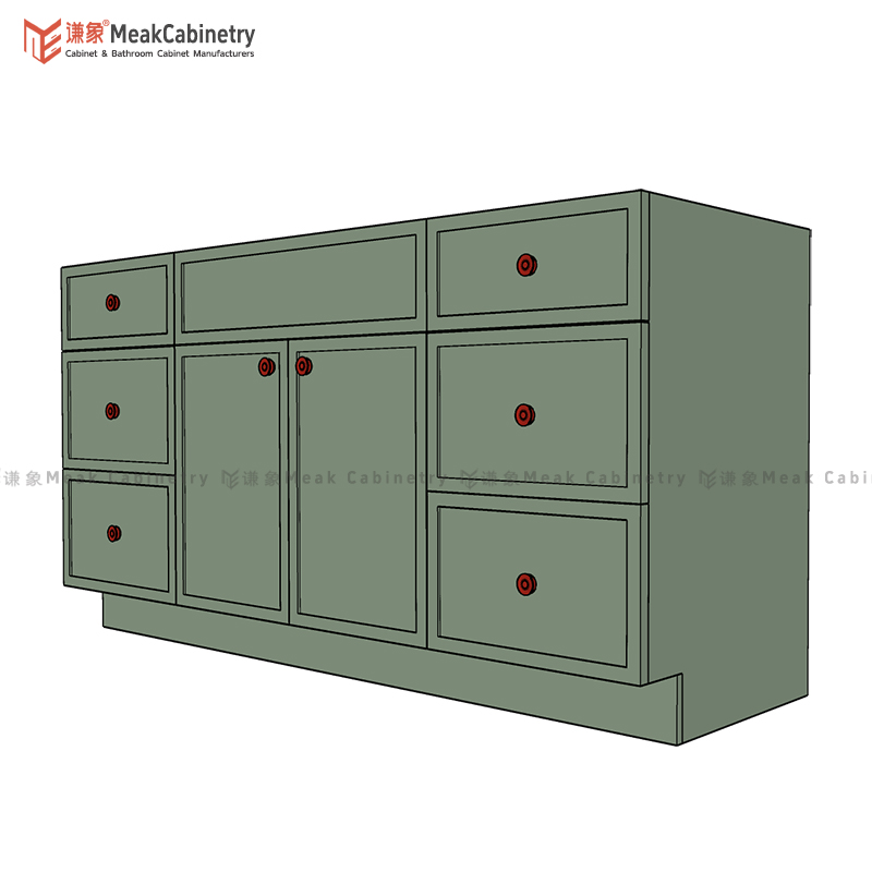 MEAKCABINETRY 66''Slim shaker Single Basin Bathroom Vanity Free Standing high-end  baked paint bathroom cabinet SSVSD66