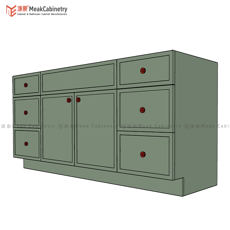MEAKCABINETRY 72''Slim shaker Single Basin Bathroom Vanity Free Standing high-end  baked paint bathroom cabinet SSVSD72