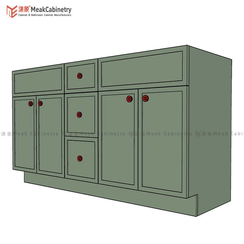 MEAKCABINETRY 60''Slim shaker Single Basin Bathroom Vanity Free Standing high-end  baked paint bathroom cabinet SSVCD60