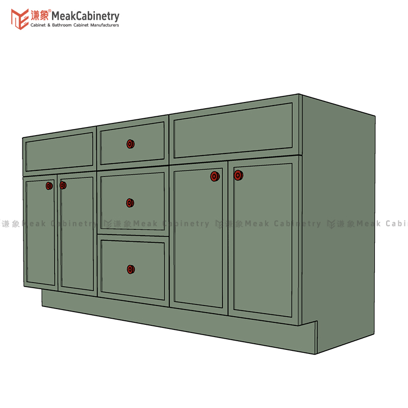 MEAKCABINETRY 66''Slim shaker Single Basin Bathroom Vanity Free Standing high-end  baked paint bathroom cabinet SSVCD66