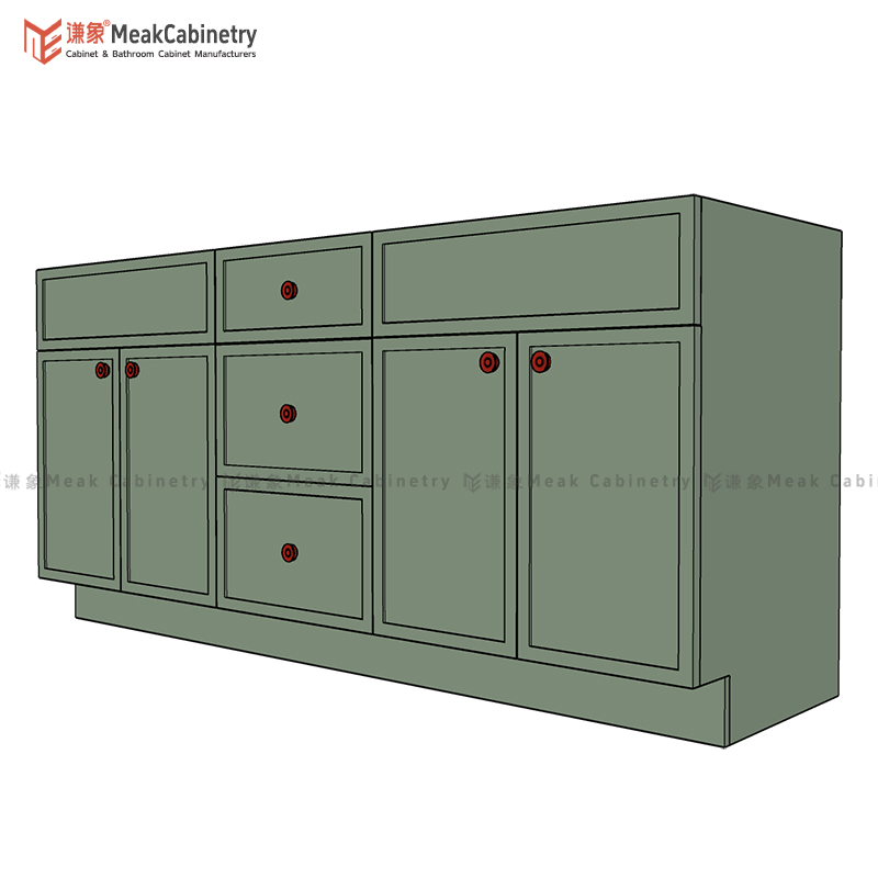MEAKCABINETRY 72''Slim shaker Single Basin Bathroom Vanity Free Standing high-end  baked paint bathroom cabinet SSVCD72