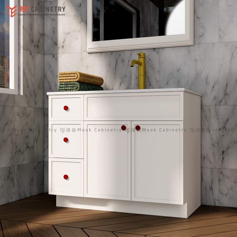 MEAKCABINETRY 42''Slim shaker Single Basin Bathroom Vanity Free Standing high-end  baked paint bathroom cabinet SSVSD42L